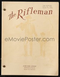 9s0182 RIFLEMAN TV script August 11, 1960, Denny Miller's personal copy!
