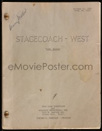9s0210 STAGECOACH WEST TV script October 11, 1960, Denny Miller's personal copy, Finn McCool!