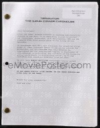 9s0222 TERMINATOR: THE SARAH CONNOR CHRONICLES TV shooting draft script Jan 27, 2009, by Friedman!