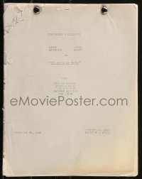 9s0244 WOMAN IN GREEN continuity & dialogue script February 28, 1945, screenplay by Bertram Millhauser