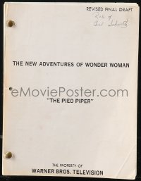9s0245 WONDER WOMAN TV revised final draft script August 29, 1977, Denny Miller's personal copy!