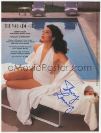 9s0600 SHERRY LANSING signed magazine page 1990s sexy Working Girl portrait by Annie Leibovitz!