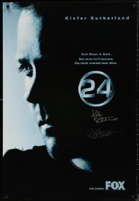 9s0282 24 signed 27x40 TV poster 2006 by BOTH Kiefer Sutherland AND Roger Cross!