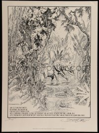 9s0349 BURNE HOGARTH signed #54/100 16x21 art print 1976 art he drew for Jungle Tales of Tarzan!
