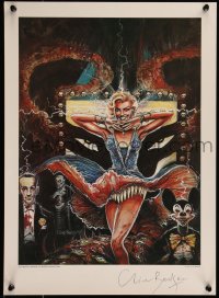 9s0348 CLIVE BARKER signed 15x20 art print 1988 wild color art for Books of Blood Volume III!