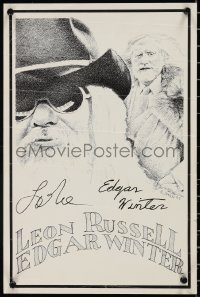 9s0288 LEON RUSSELL/EDGAR WINTER signed 12x17 music poster 1987 by BOTH, cool art by Jim Franklin!