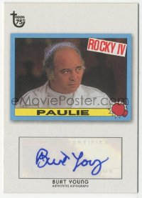9s0621 BURT YOUNG signed Topps trading card 2013 head & shoulders portrait as Paulie from Rocky IV!