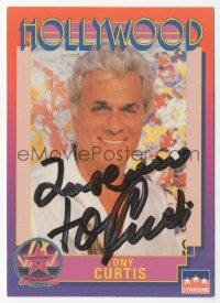 9s0629 TONY CURTIS signed trading card #175 1991 great portrait with mini biography on the back!