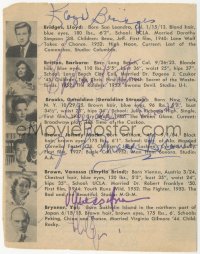 9s0609 YUL BRYNNER/LLOYD BRIDGES signed book page 1960s plus signatures from SEVEN others!
