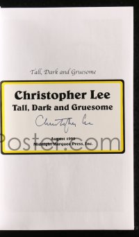 9s0795 CHRISTOPHER LEE signed bookplate in softcover book 1999 autobiography Tall, Dark and Gruesome!