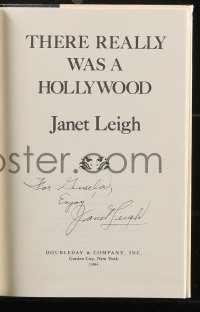 9s0471 JANET LEIGH signed hardcover book 1984 her autobiography There Really Was A Hollywood!