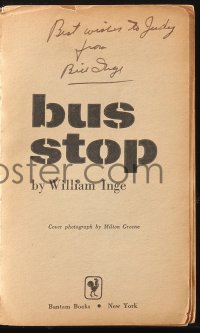 9s0794 WILLIAM INGE signed Bantam edition paperback book 1956 he wrote Bus Stop, sexy Marilyn Monroe!
