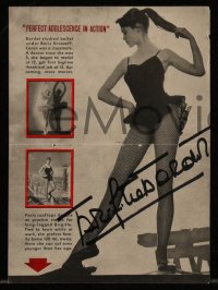 9s0351 BRIGITTE BARDOT signed magazine page 1960s includes vinyl record & REPRO it can be framed with!
