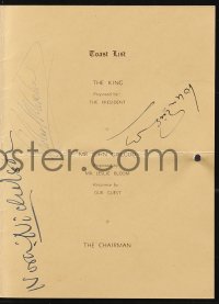 9s0568 GALLERY FIRST NIGHTERS' CLUB signed English program/menu 1951 by John Gielgud & two others!