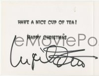 9s0617 INGRID PITT signed greeting card 1990s Lie back & think of Transylvania or have a cup of tea!