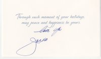 9s0618 JOCK MAHONEY signed greeting card 1984 wishing peace & happiness for the holidays!