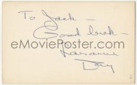 9s0679 LARAINE DAY signed arcade card 1940s head & shoulders portrait, she signed it on the back!