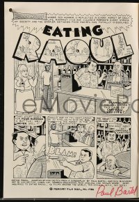 9s0379 PAUL BARTEL signed underground comix 1982 Kim Dietch art on the cover of Eating Raoul!