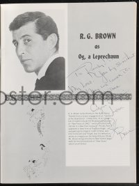 9s0444 FINIAN'S RAINBOW signed stage play souvenir program book 1960s by R.G. Brown AND Robert McCord!