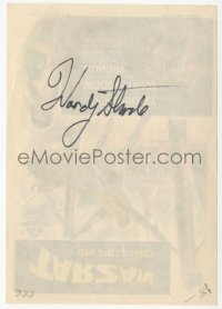 9s0575 WOODY STRODE signed Spanish herald 1963 signed on the back, Tarzan's Three Challenges!