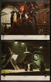 9t0489 STAR WARS 2 color 11x14 stills 1977 George Lucas classic epic, Solo and Jawas, Falcon!