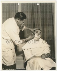 9t0855 CRIME & PUNISHMENT candid 8x10 key book still 1935 barber shaves Peter Lorre by Bert Anderson!