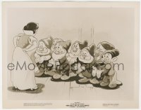9t0977 SNOW WHITE & THE SEVEN DWARFS 8x10 still 1937 Disney, she makes them show they washed hands!