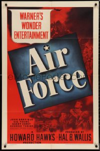 9t1139 AIR FORCE 1sh 1943 Howard Hawks, John Garfield, Gig Young, Warner's Wonder Entertainment!