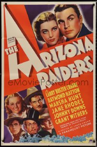 9t1171 ARIZONA RAIDERS 1sh 1936 western cowboy Buster Crabbe, from Zane Grey's story, ultra rare!