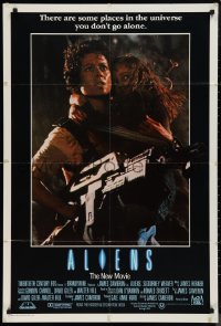 9t0537 ALIENS Aust 1sh 1986 Cameron sci-fi sequel, Sigourney Weaver as Ripley carrying Carrie Henn!