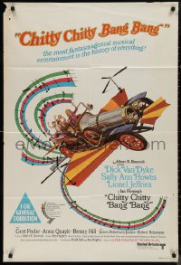 9t0545 CHITTY CHITTY BANG BANG Aust 1sh 1969 Dick Van Dyke, Sally Ann Howes, art of flying car!