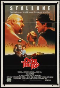 9t0585 OVER THE TOP Aust 1sh 1987 trucker Sylvester Stallone armwrestling giant guy & with son!