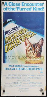 9t0626 CAT FROM OUTER SPACE Aust daybill 1978 Walt Disney sci-fi, wacky art of alien feline & cast!