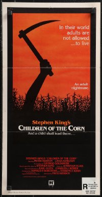 9t0631 CHILDREN OF THE CORN Aust daybill 1983 Stephen King horror, and a child shall lead them!