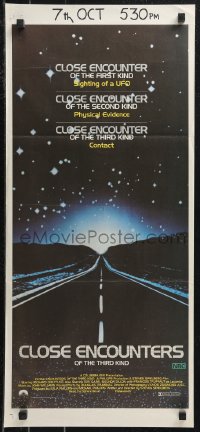 9t0633 CLOSE ENCOUNTERS OF THE THIRD KIND Aust daybill 1977 Steven Spielberg sci-fi classic!