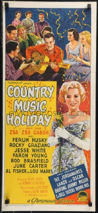 9t0635 COUNTRY MUSIC HOLIDAY Aust daybill 1958 Zsa Zsa Gabor, Ferlin Husky & country music stars!