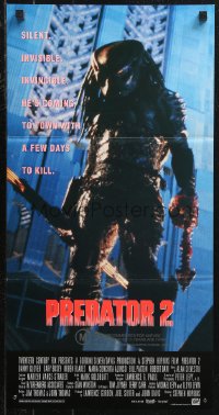 9t0680 PREDATOR 2 Aust daybill 1990 Danny Glover, Gary Busey, cool sci-fi sequel!