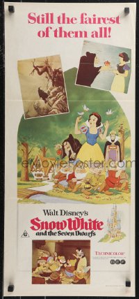 9t0699 SNOW WHITE & THE SEVEN DWARFS Aust daybill R1970s Walt Disney animated cartoon fantasy classic