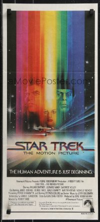 9t0702 STAR TREK Aust daybill 1979 cool art of William Shatner & Nimoy by Bob Peak w/credits!