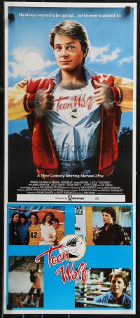 9t0711 TEEN WOLF Aust daybill 1985 teenage werewolf Michael J. Fox, different images + Cowell art!