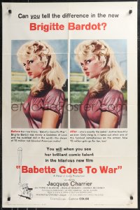 9t1175 BABETTE GOES TO WAR 1sh 1960 super sexy soldier Brigitte Bardot, Babette s'en va-t-en guerre