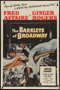 9t1191 BARKLEYS OF BROADWAY 1sh 1949 art of Fred Astaire & Ginger Rogers dancing in New York!