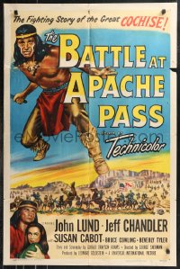 9t1193 BATTLE AT APACHE PASS 1sh 1952 John Lund, Jeff Chandler, Geronimo & Cochise!