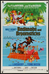 9t1206 BEDKNOBS & BROOMSTICKS 1sh 1971 Walt Disney, Angela Lansbury, great cartoon art!