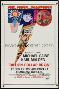 9t1223 BILLION DOLLAR BRAIN 1sh 1967 Michael Caine, Karl Malden, Ken Russell!