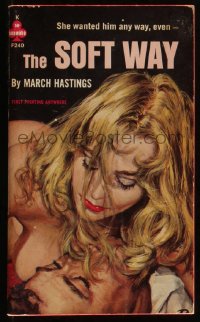 9t0802 SOFT WAY paperback book 1963 Paul Rader art, she wanted him any way, 3 on 1 can be fun!