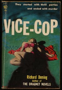 9t0809 VICE COP paperback book 1961 Rader art, they started with thrill parties & ended with murder!