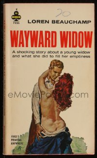 9t0812 WAYWARD WIDOW paperback book 1962 Paul Rader art, what young widow did to fill her emptiness!