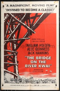 9t1251 BRIDGE ON THE RIVER KWAI style A 1sh 1958 William Holden, Alec Guinness, David Lean classic!