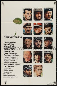 9t1253 BRIDGE TOO FAR style A 1sh 1977 Michael Caine, Connery, portraits of top cast, paratrooper!